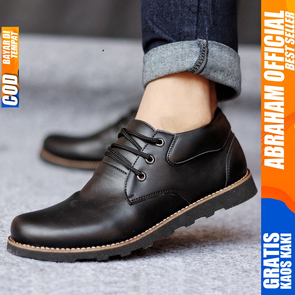 ABRHM X COLE Sepatu Kasual Pria Sepatu Pria Casual Sepatu Casual Cowok/Cowo Kulit PU Sepatu Kerja Kantor Semi Formal Anti Slip Kuliah Kondangan Gaya keren Kekinian Murah Terlaris