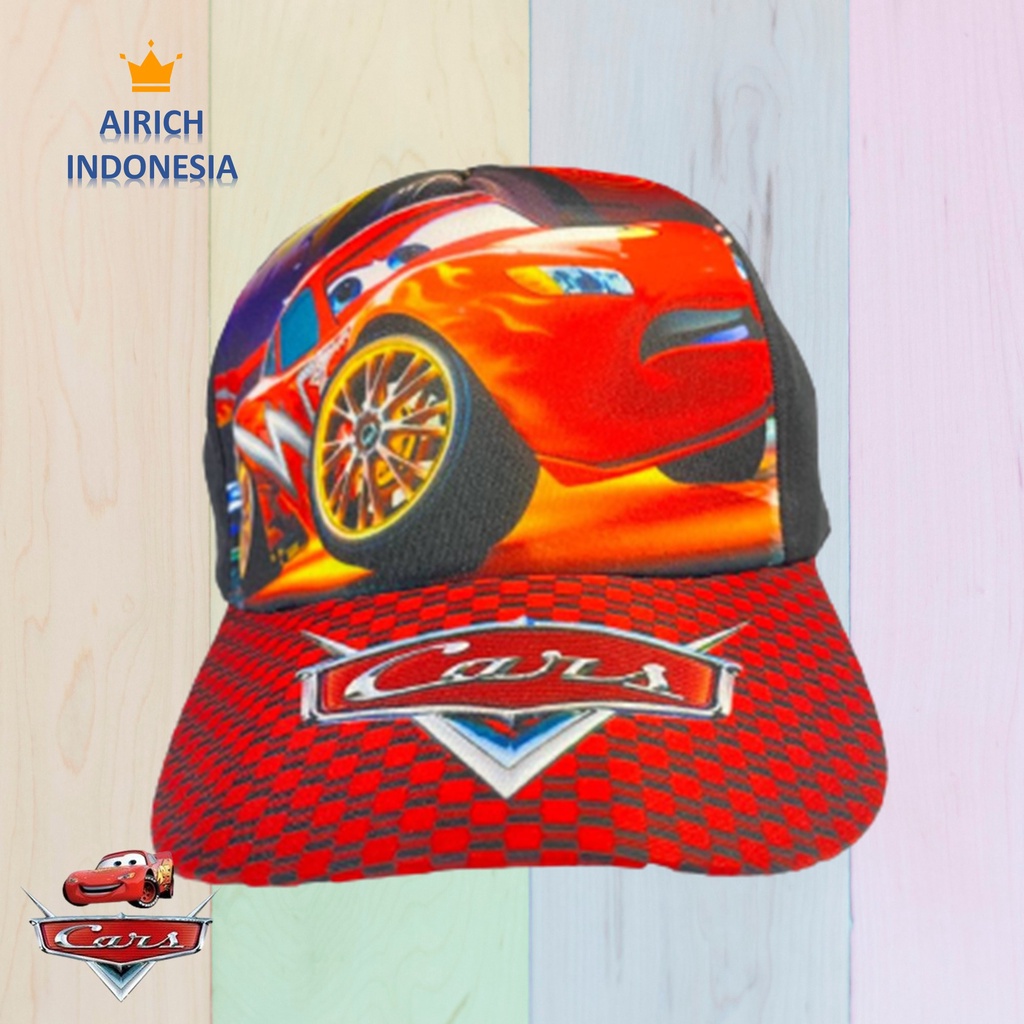 Topi Anak Laki-Laki Karakter Cars Lucu Keren Murah Umur 3 4 5 6 7 8 9 10 Tahun, Topi Anak  Cowok Bas