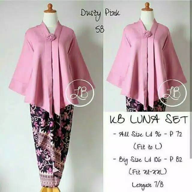 SETELAN KEBAYA ENCIM BUSUI FLOY MODERN BUSUI SET FLOY DUSTYPINK Kebaya kutubaru floy Kebaya busui kebaya jumbo