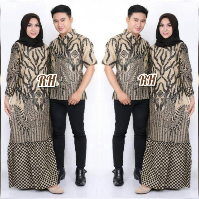 Coupel gamis batik bawah rempel lengan karet