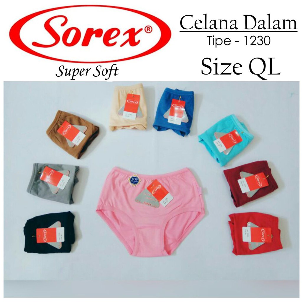 Celana Dalam wanita Jumbo SOREX 1230 M L EL QL CD SUPER SOFT ukuran besar xl polos katun halus jahitan belakang