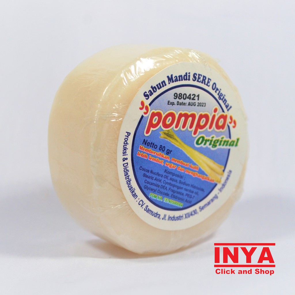 POMPIA LEMONGRASS SOAP ORIGINAL 80gr - Sabun Mandi Sere Asli