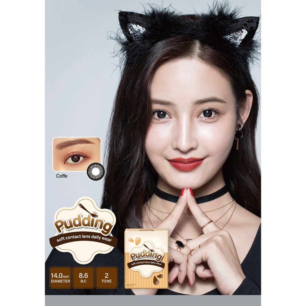 SOFTLENS PUDDING BY EOS KOREA - DIA 14MM - 14.5MM - NORMAL + FREE TEMPAT LENSA