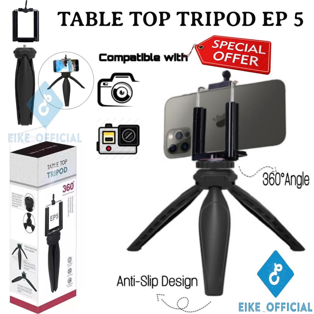 [Eike] Mini Tripod EP5 Plus Holder Model Yunteng YT-228 / Penyangga Hp Camera / Holder Hp / Holder Kamera Camera / Camera Standing