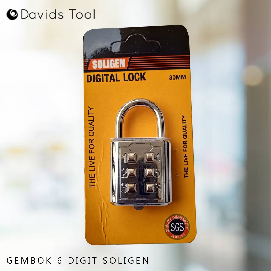 Gembok Pin Password Nomor Digital Soligen 30mm