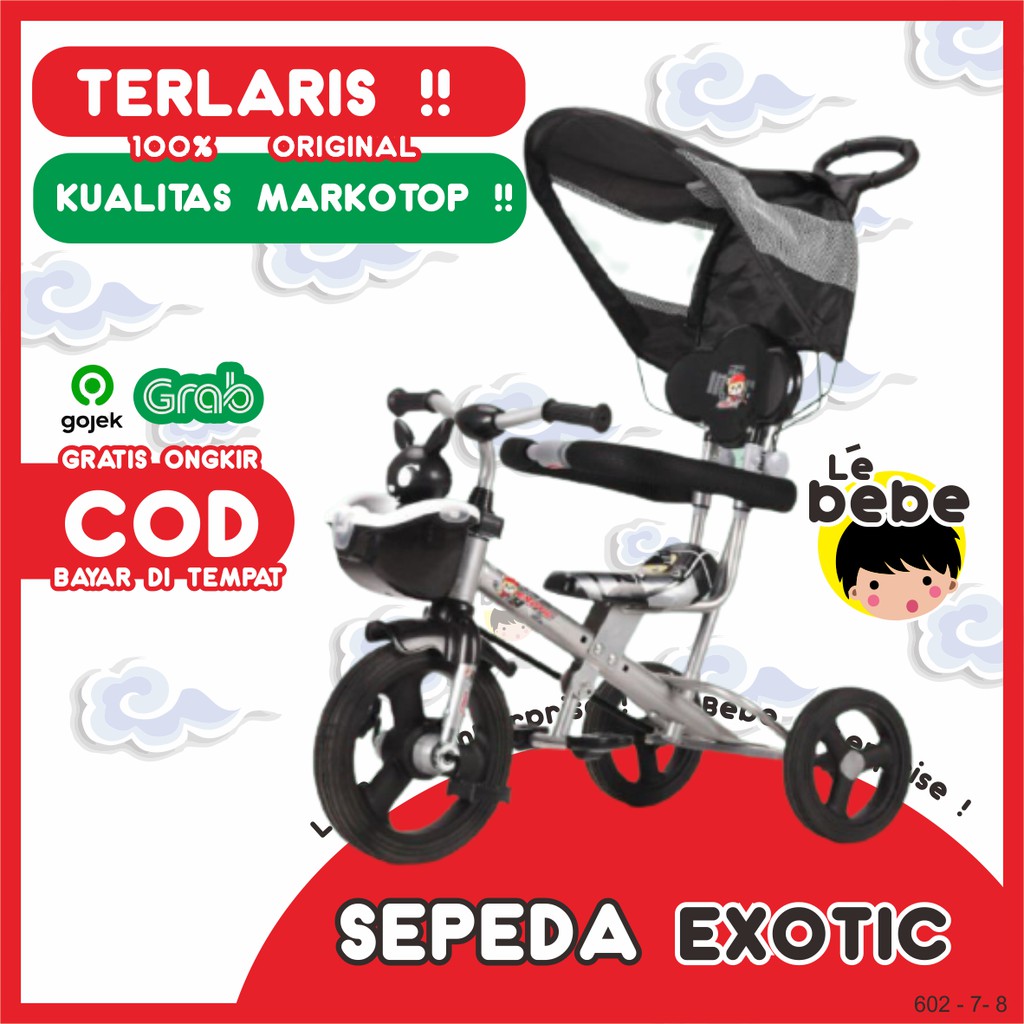 EXOTIC 602-7-8 TRICYCLE Stroller Micro Trike Sepeda Murah Sepeda Anak Bayi Sepeda Scooter
