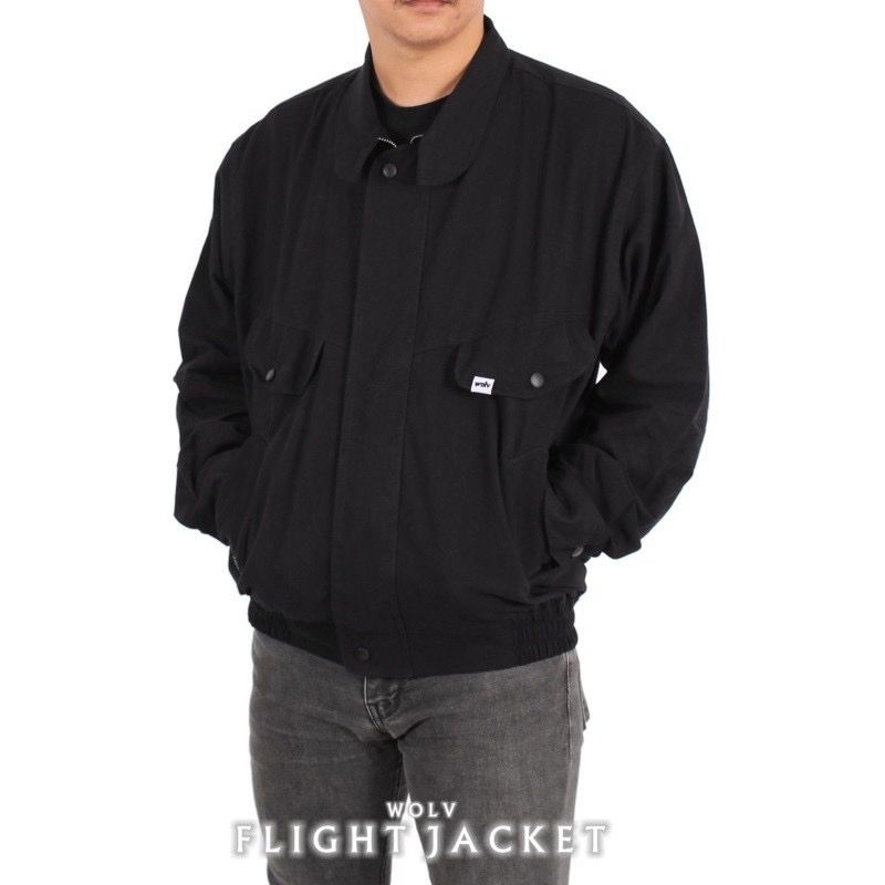 JAKET PRIA VINTAGE MAVERICK ORIGINAL WOLV-Flight Hitam