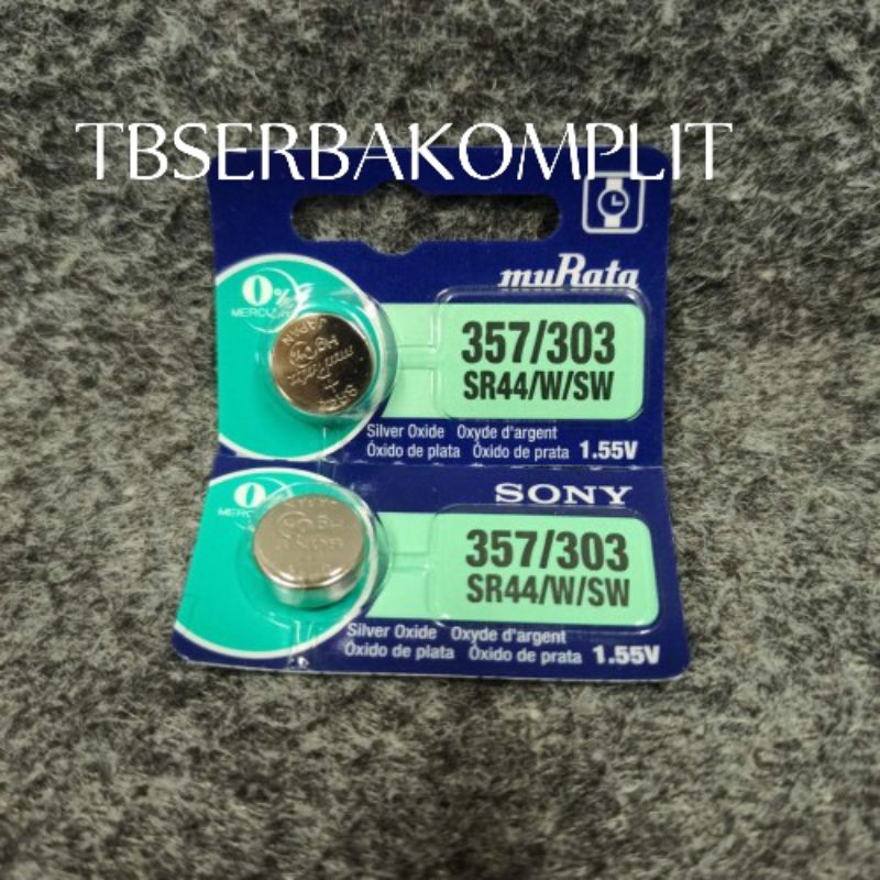 Batere ASLI SONY MURATA SR44 357-303 1.55V Battery Baterai Kancing SR 44 Silver Oxide ORI ORIGINAL J