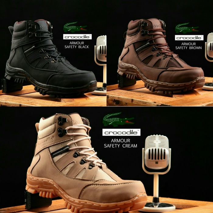 sepatu kerja pria boots safety crocodile ARMOR - coklat