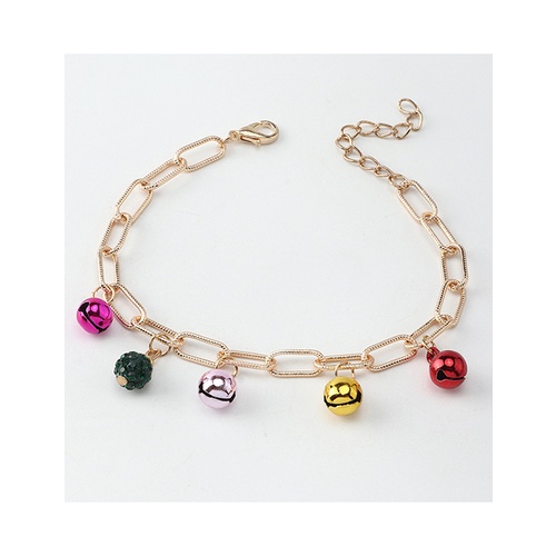 LRC Gelang Fashion Bells Christmas Bell Chain Bracelet Q49488