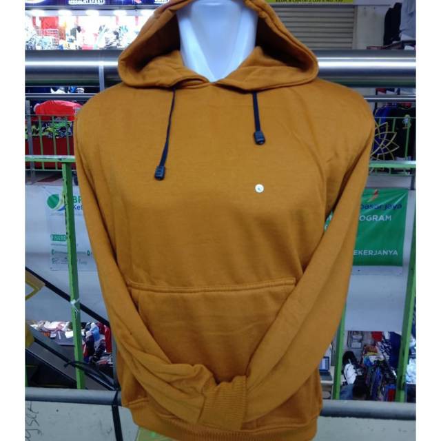 JAKET SWEATER HOODIE KUNING KUNYIT POLOS PRIAWANITA