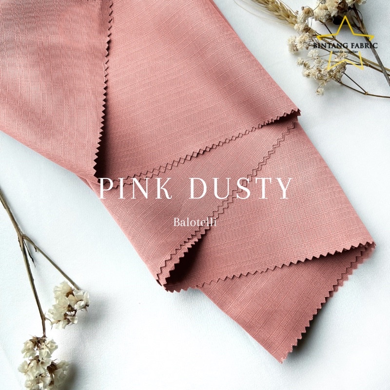 Bahan Bintang Fabric Kain Baloteli Polosan 1 meter-Pink Dusty