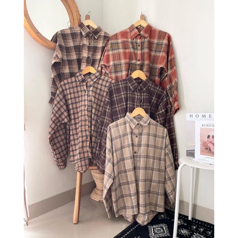Kemeja Flanel - Kemeja Oversize - Kemeja kotak kotak