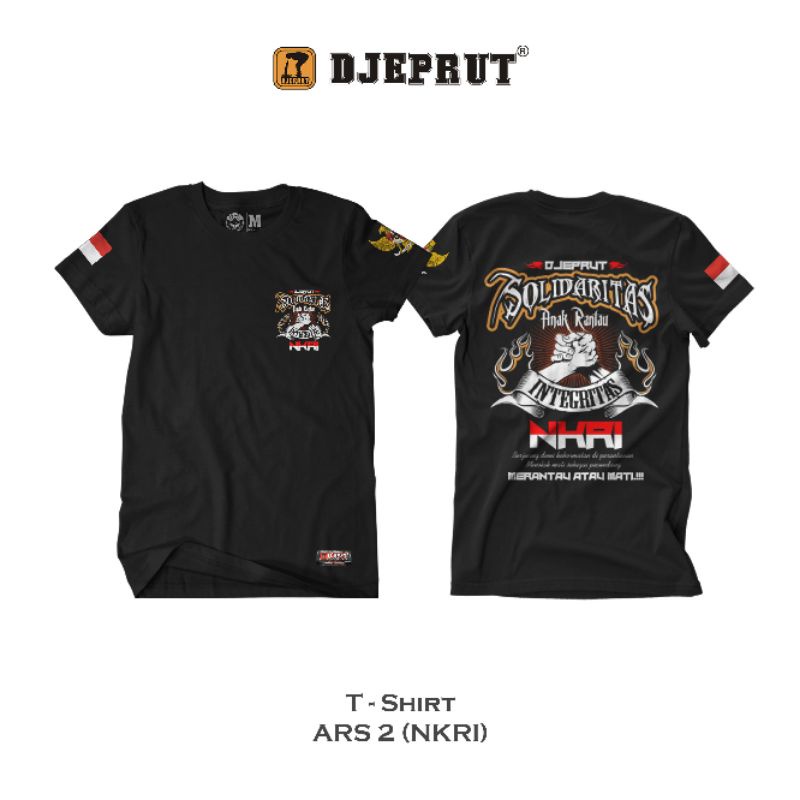 Kaos NKRI Solidaritas Hitam Biru - Anak Rantau Perantau - Kaos Djeprut Original - Baju Distro Bandun