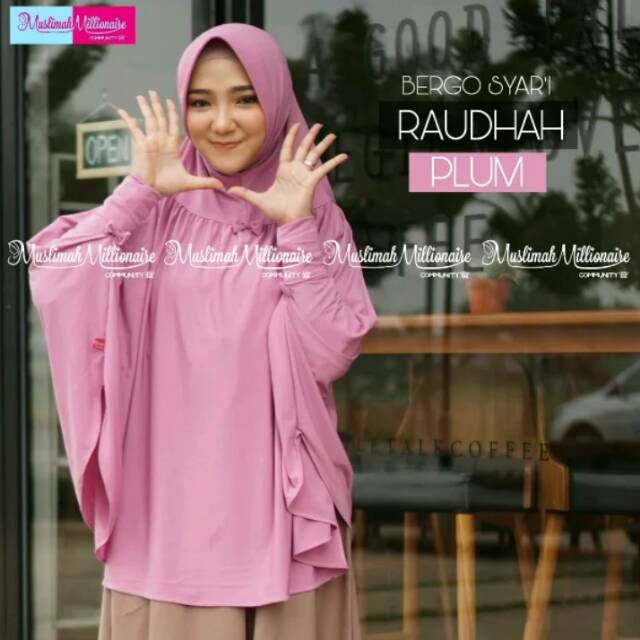 Jilbab Jumbo Instant Hijab Lengan Bergo Syar'i Raudhah