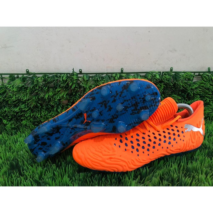 Soccer Puma Future 19.1 Netfit FG - Red Blast Bleu Azure