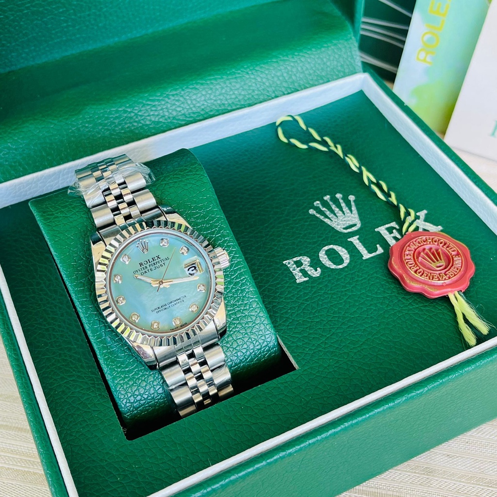jam wanita rolex datejust rantai tanggal plus box original