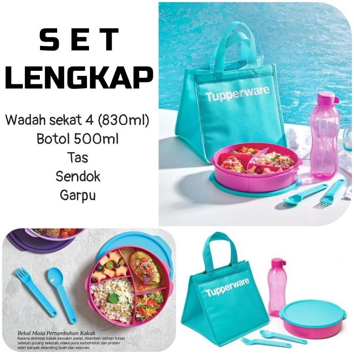 Tupperware Set Crystalwave Bekal Lengkap Kotak Makan Tas Ori Promo
