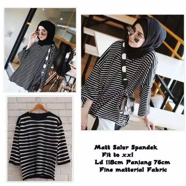 Four fashion - baju atasan Kalong Fatimah stripe- konveksi tanah abang