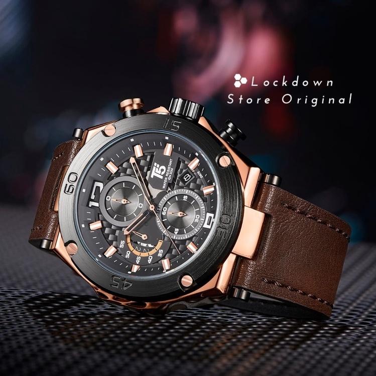 LANGSUNG ATC.. New T5 3881 Leather / Jam Tangan T5 3881 Original / Jam Pria Original / Jam Pria Kuli