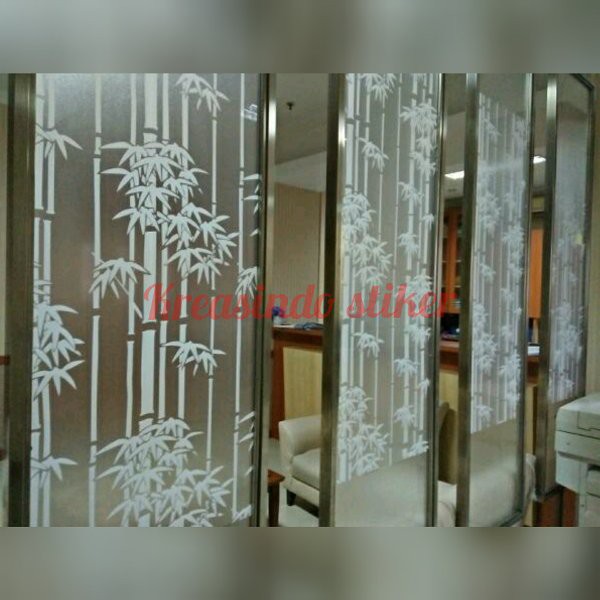 stiker/sticker kaca motif bambu