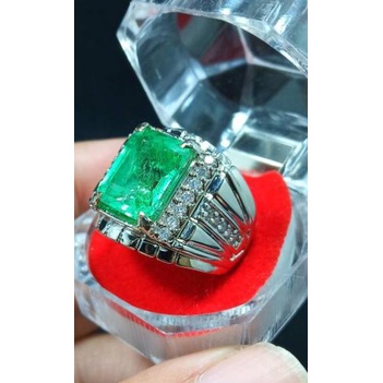 Terlaku... TERLARIS BATU ZAMRUD COLOMBIA CATAM RING PERAK BANGKOK SIAP PAKAI