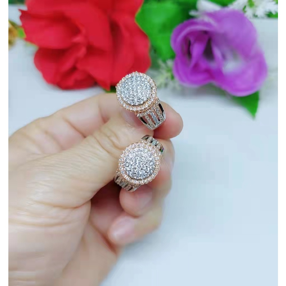 Cincin Kombinasi Permata Lapis Emas Perhiasan Fashion B87-89