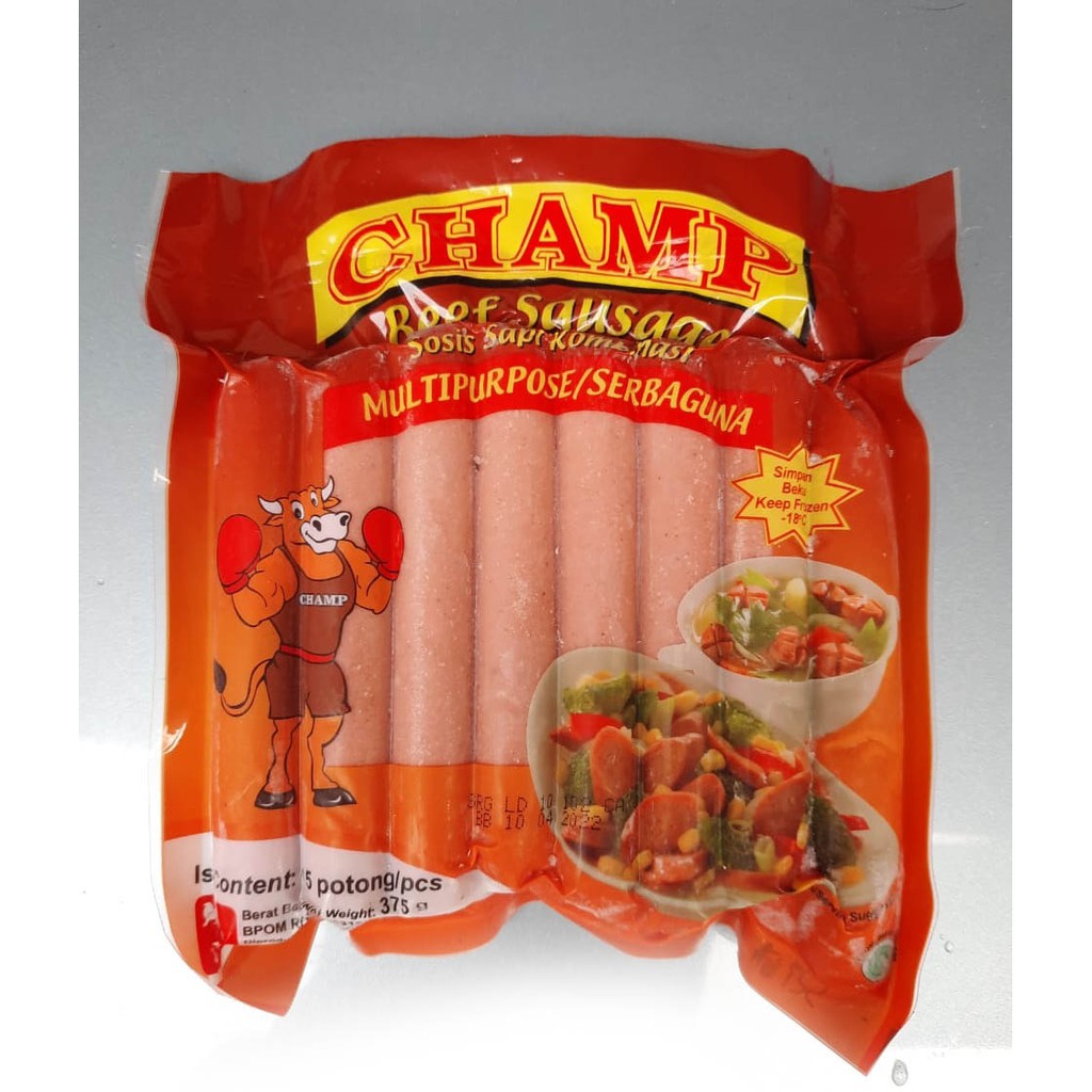 

Champ Sosis Sapi Serbaguna Kombinasi / Multipurpose 375 gram Isi 15 PCS