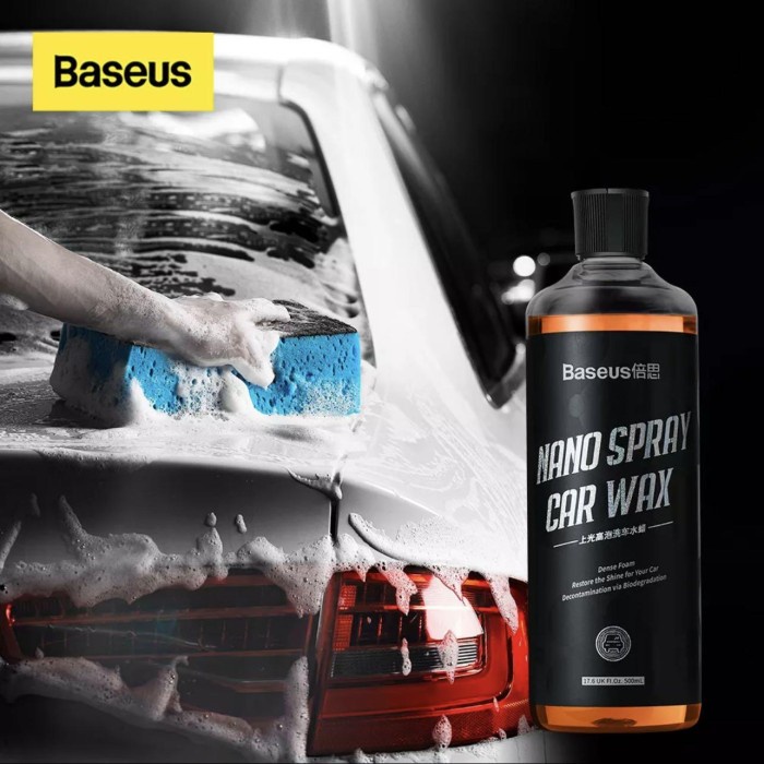 BASEUS  Nano Spray Car Wax &amp; Wash Polishing Foam Shampoo Sabun Cuci Mobil 500ml