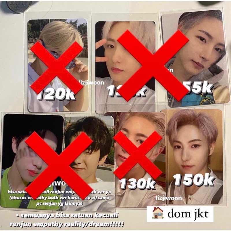 BACA DESKRIPSI photocard pc poca renjun crazy minibag beyond live hot summer empathy reality dream c