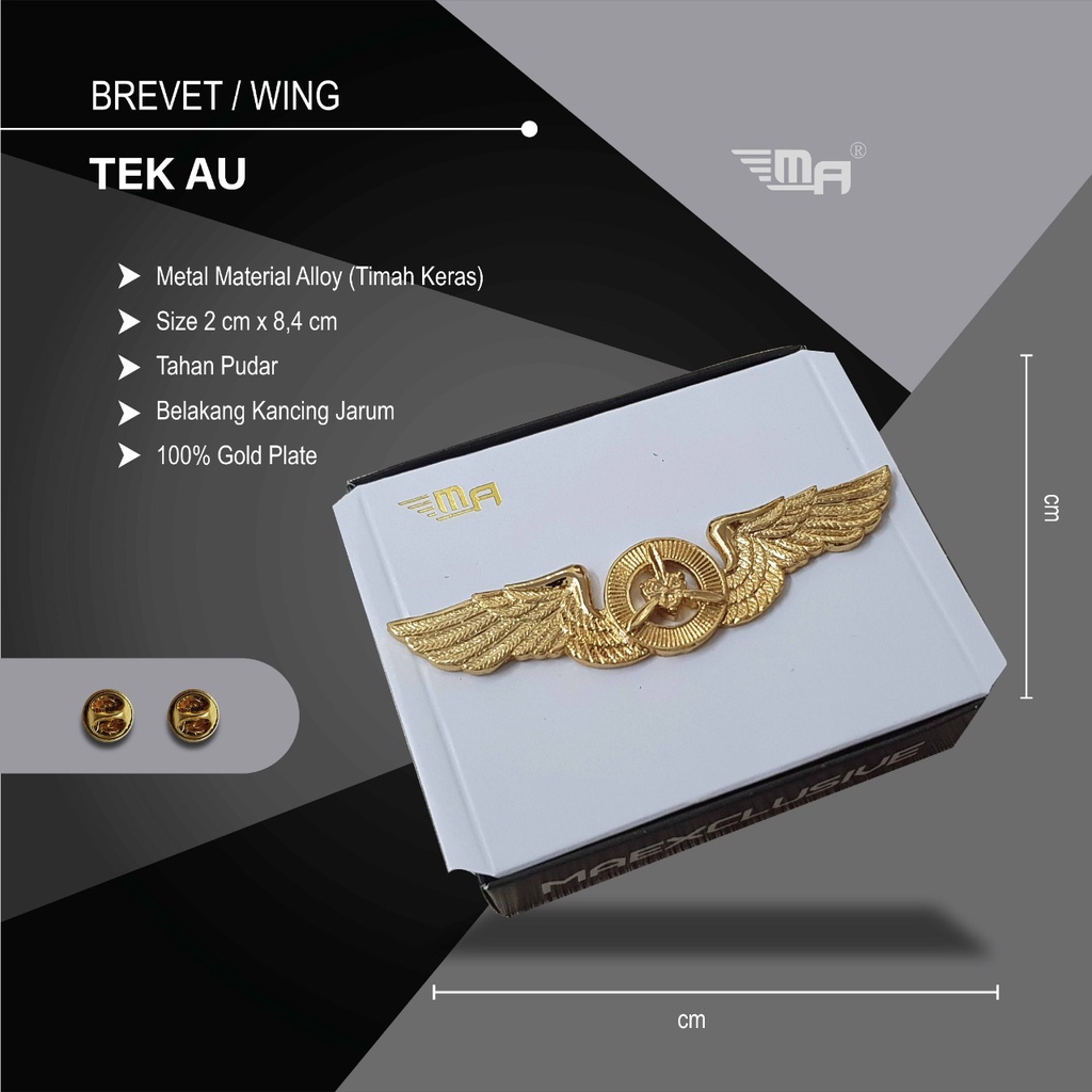 WING TEK TNI AU PDH BRIVET BREVET PIN TEK TNI AU