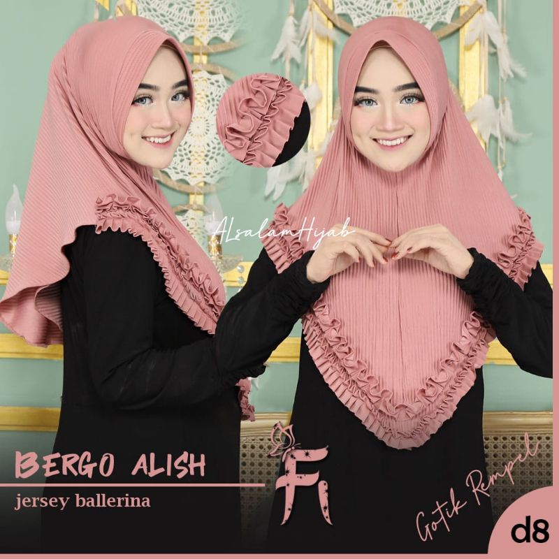 [FI Hijab D.8]°GOTIK REMPEL°Kerudung instan plisket°jilbab instan rempel