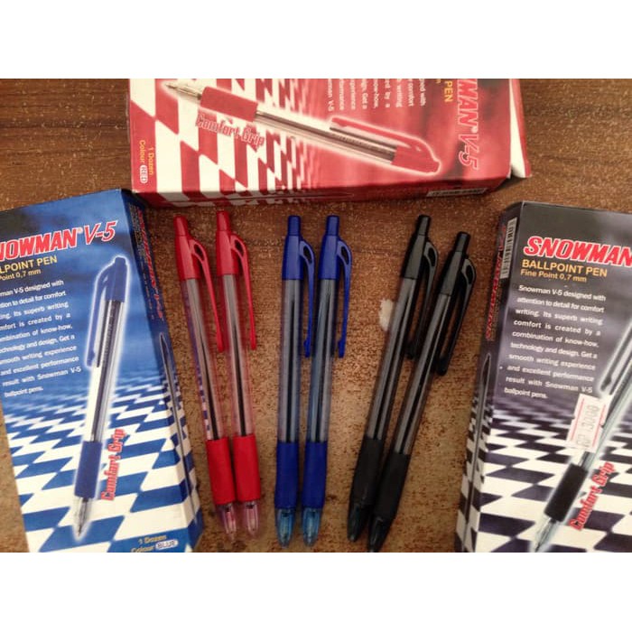 

BALLPEN PEN PULPEN BOLPOIN SNOWMAN V5 0.7 HITAM BIRU MERAH