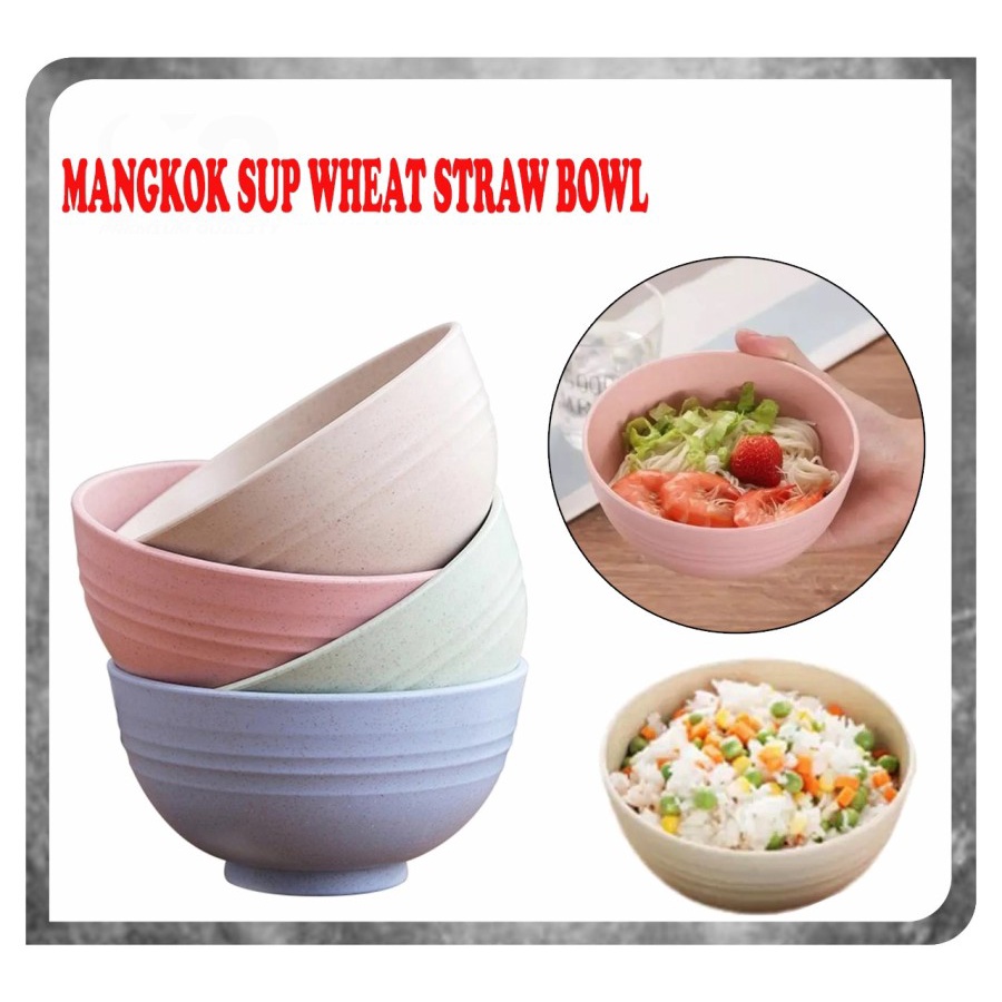 Mangkok Wheat Straw bowl / Mangkok sup / Mangkok sayur BPA FREE Bahan Jerami Gandum