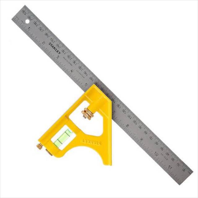 

penggaris siku waterpas 12" Die-Cast Combination Square Metric 46-028 stanley