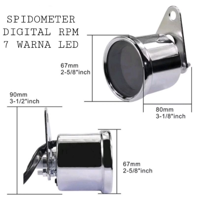 Speedometer DIGITAL komplit-ampere bensin-ODOmeter-tachometer RPM-bisa ganti warna