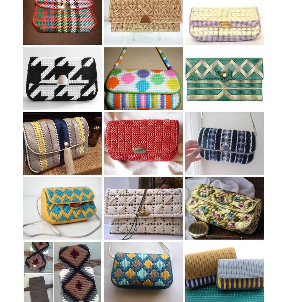 [KODE CJ7UW] Plastic Canvas Clutch / Jaring Tas Rajut Tangan
