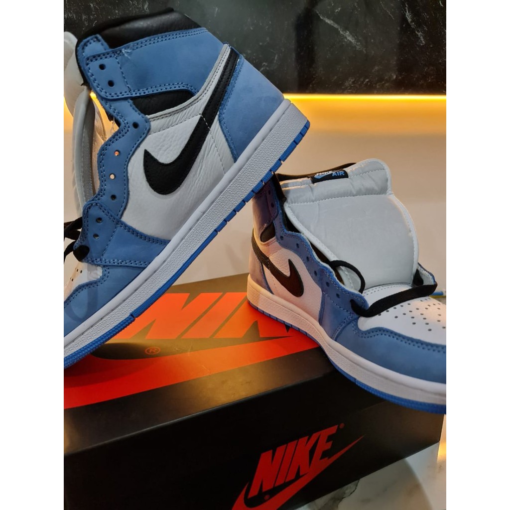 Jual Nike Jordan 1 High University Blue - Biru Muda | Shopee Indonesia