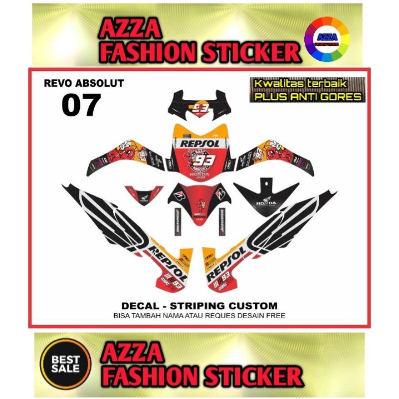 Sticker Striping Decal Revo Absolute, Sticker Decal Honda Revo Absolute, Sticker Revo Absolute 07