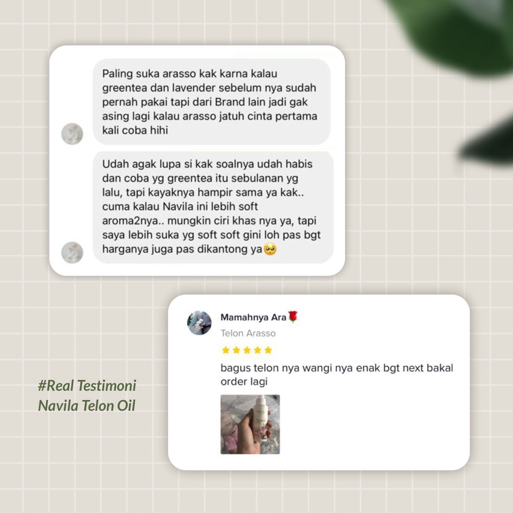 NAVILA Minyak Telon Oil Bayi Sensitif 100ml Varian Wangi Lavender Green Tea Kasturi Arasso Saranghae / Navila Misk Thaharah 3ml / Navila BANDUNG