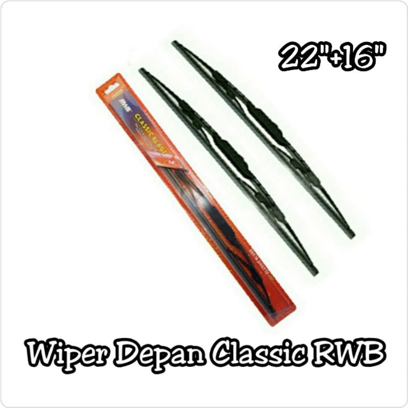 Wiper Depan Aveo Chevrolet 22&quot;+16&quot; Model Classic Merk RWB