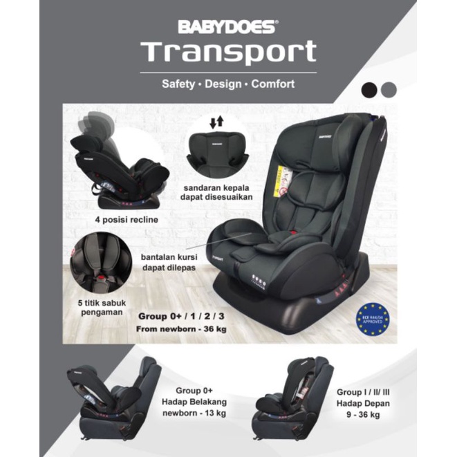 Babydoes carseat transport / transporter tempat duduk mobil bayi