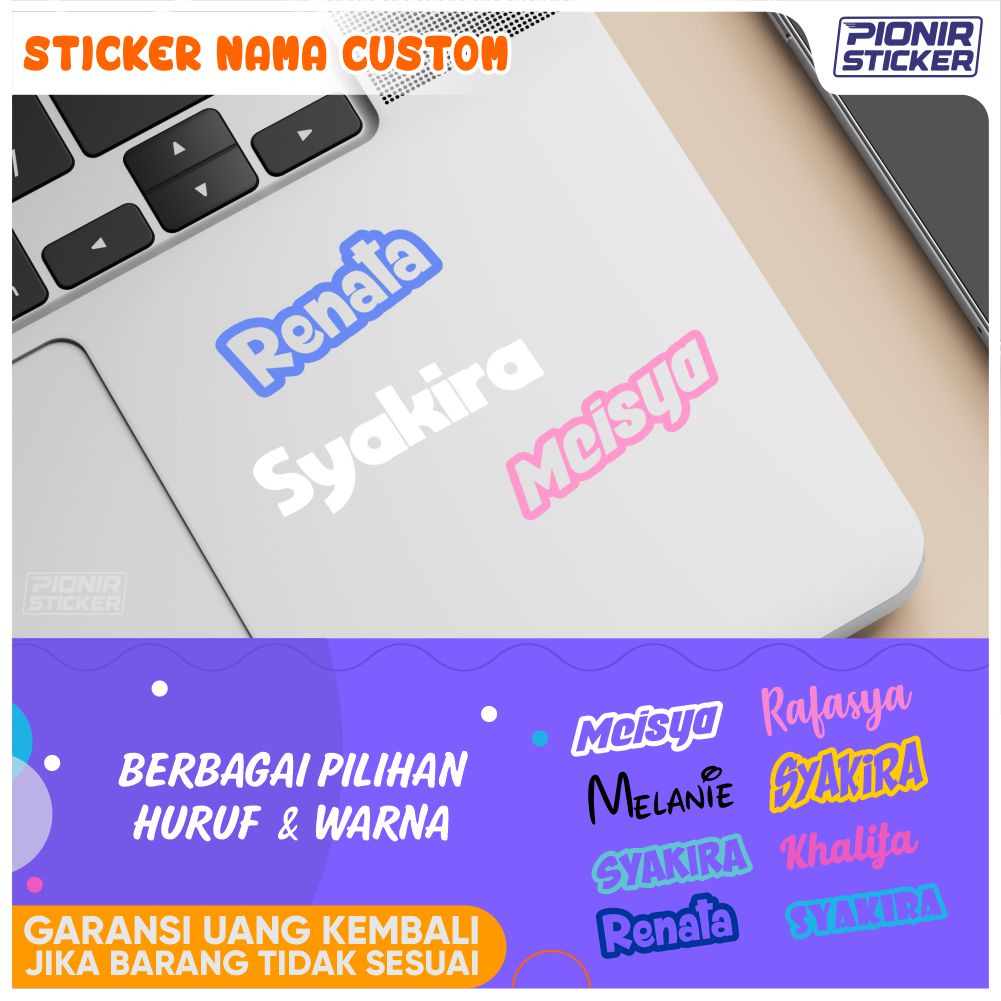 Stiker Nama Cutting Sticker Custom