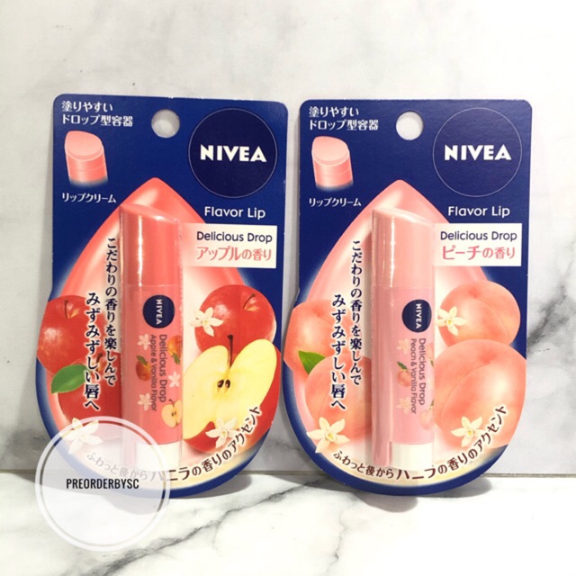 NIVEA FLAVOR LIP DELICIOUS DROP PEACH & APPLE LIP BALM ...