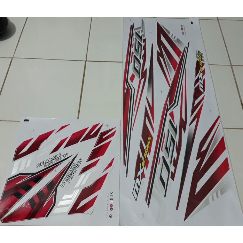 striping lis sticker variasi yamaha MX KING 150 lama - mx king grafik putih merah 2016 2017 2018