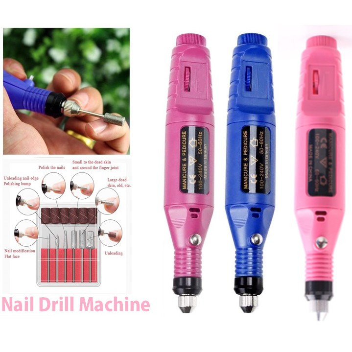 Alat Perawatan Kuku Kutek Elektrik / Nail Art Drill Manicure Machine Bor Mini Mesin Kikir Amplas Kuku Listrik