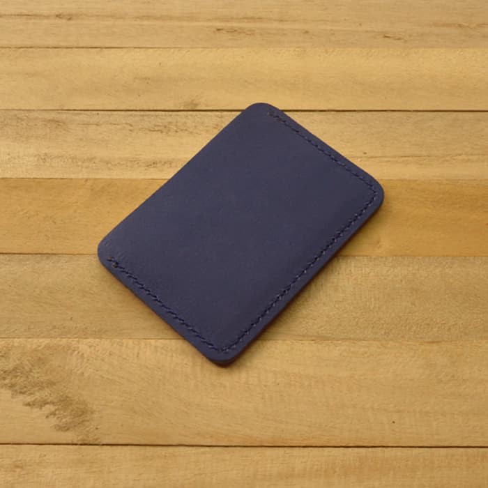 dompet kartu - slim wallet kulit asli warna biru - minimalis wallet