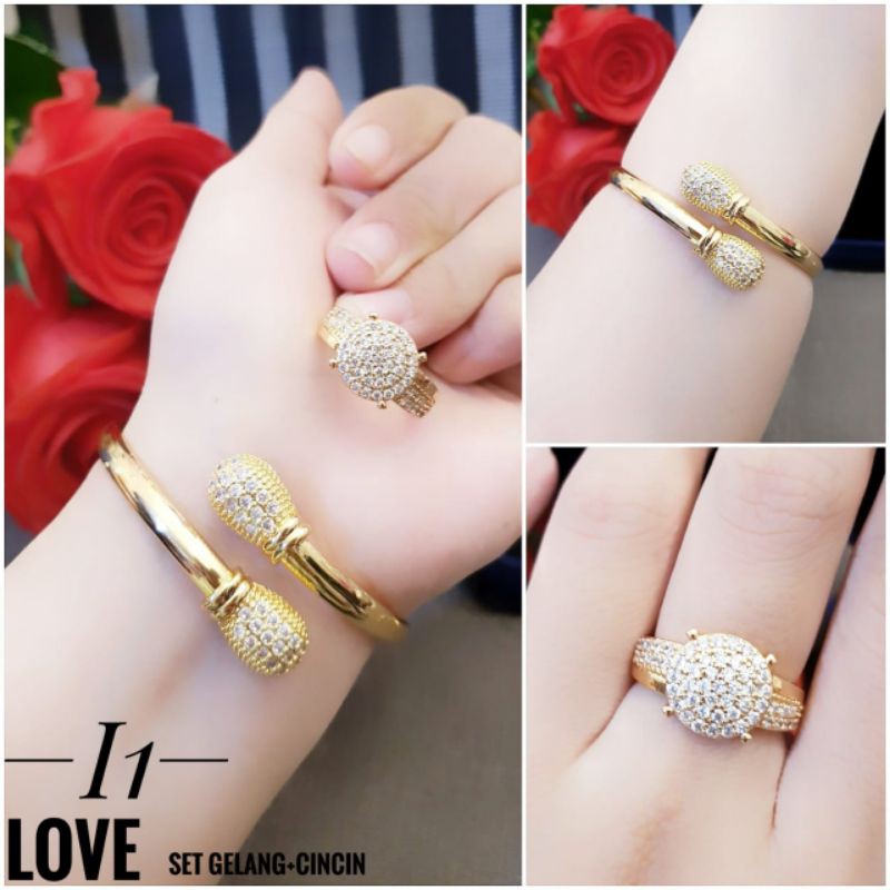 Xuping set Gelang dan cincin f2233