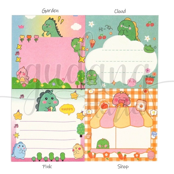 Memo Chubby Dino Memopad Dinosaurus Unik DIY Scrapbook GH 301408