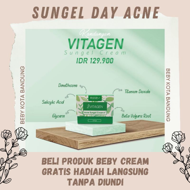 SUN GEL VITAGEN( DAY CREAM ACNE / NEW FORMULA)